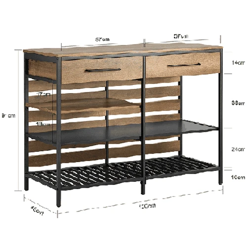 Virtuvinė spintelė 120x45x91cm., rudos/juodos spalvos - Virtuvės spintelės