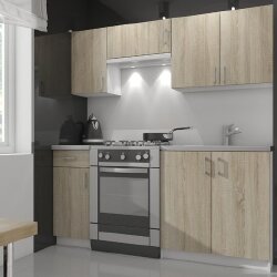 Virtuvinė spintelė NORE Lima S40, baltos/ąžuolo spalvos - Virtuvės spintelės