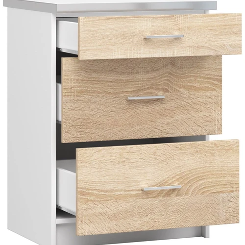 Sonoma ąžuolo dekoras su baltu korpusu