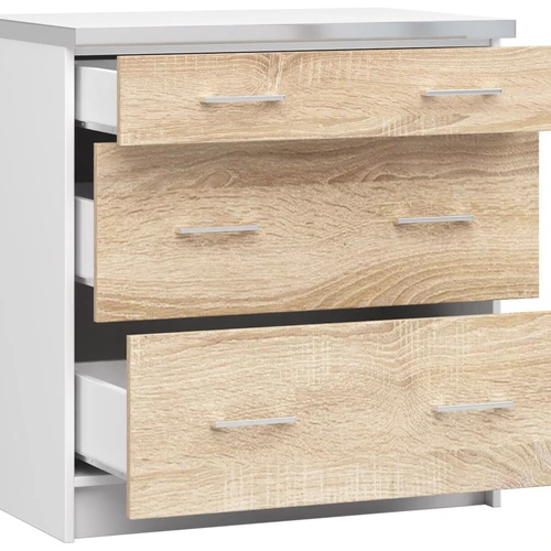 Lima kolekcijos balta spintelė su sonoma ąžuolu