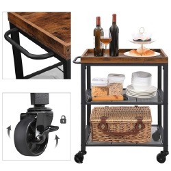 Virtuvinis vežimėlis ant ratukų LRC75BX, ruda/juoda - Vežimėliai, lentynos, priedai