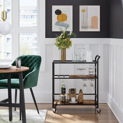 Vintažinė ruda-juoda spalva, medžio drožlių plokštės