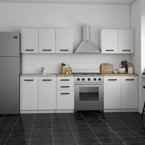 Pakabinamos ir pastatomos spintelės baltame fasadėje