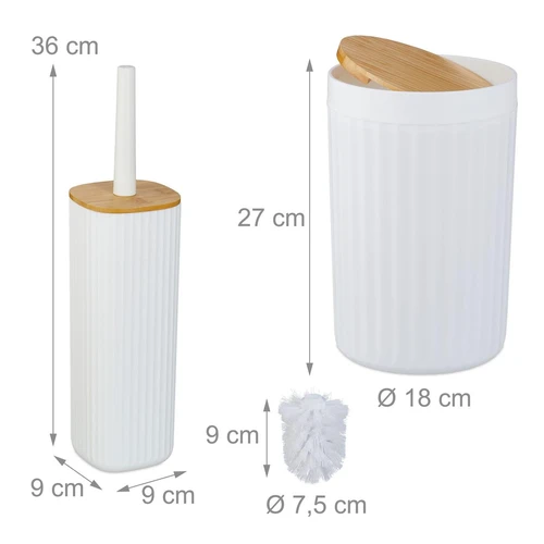 Bambuko ir plastiko vonios reikmenų komplektas
