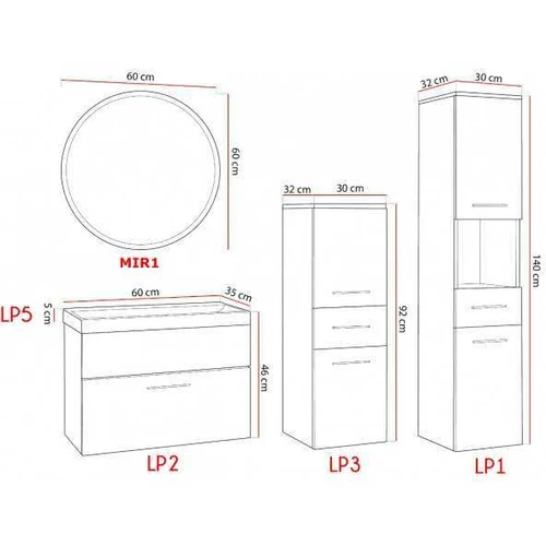 Modernus aukštas ir žemas korpusai su funkcionalia spintele