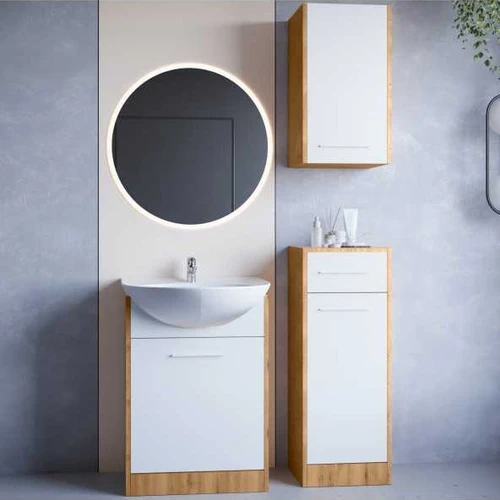 Vonios komplektas NEPPA LED ąžuolas artisan / baltas