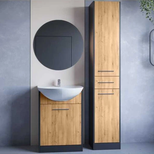 Vonios komplektas NEPPA LONG juodas / ąžuolas artisan