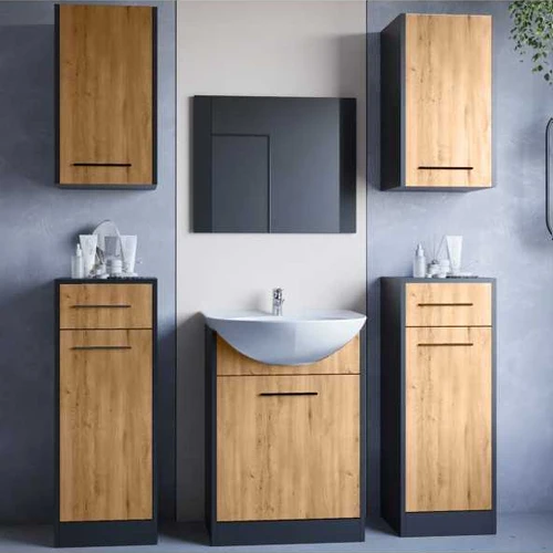 Vonios komplektas NICO MAX juodas / ąžuolas artisan