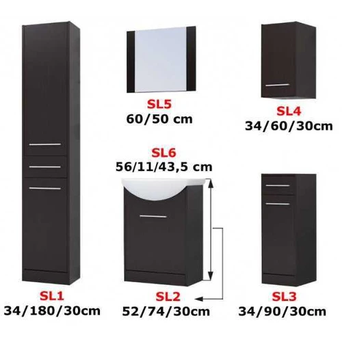 Aukšta spinta su universaliais stalčiais