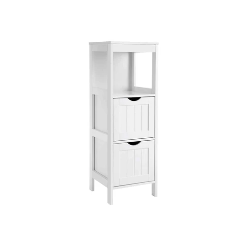 Vonios lentyna su 2 stalčiais, baltos spalvos