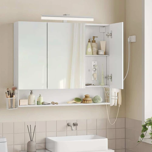Moderni vonios spintelė 90 cm – balta