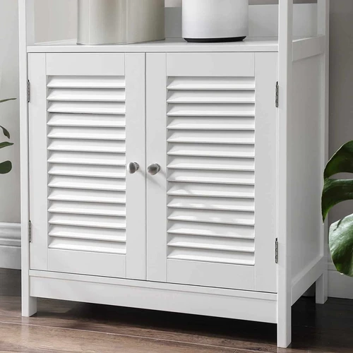 Tvarkinga spintelė tualeto reikmenims ir vonios druskoms