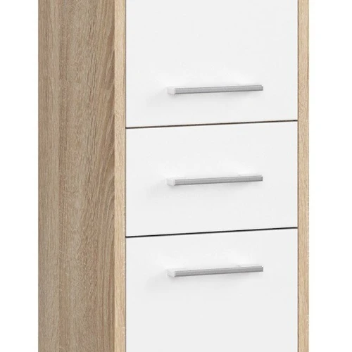 Vonios spintelė NORE Fin, ąžuolo/baltos spalvos