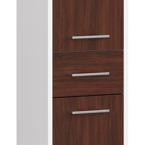 Vonios spintelė NORE Fin, balta/tamsiai ruda