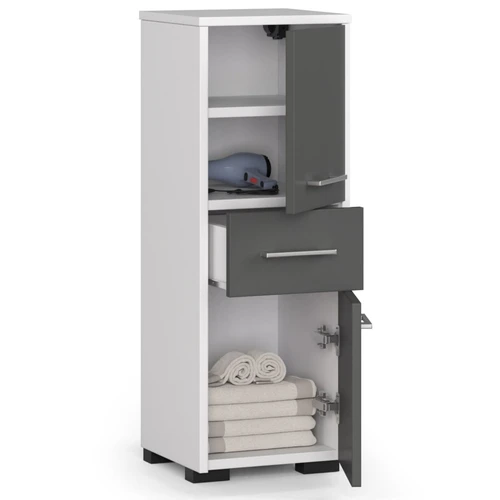 Elegantiška vonios kabykla FIN 2D 1SZ baltos ir grafito spalvų deriniu