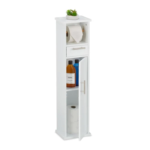 Vonios spintelė Relaxdays 10046274.0, su durelėmis ir stalčiumi, 22 × 87,5 × 17,5 cm