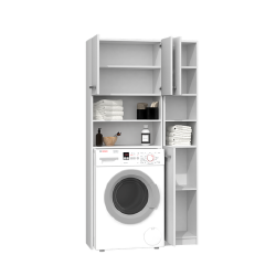 Minimalistinė spintelė su sidabro rankenėlėmis