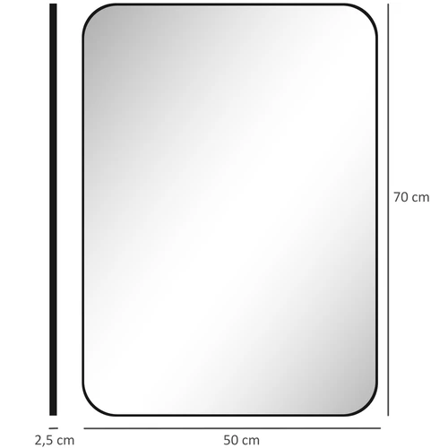 Vonios veidrodis, horizontalus arba vertikalus, Juodas, 50 × 70 × 2,5 cm - Vonios veidrodžiai
