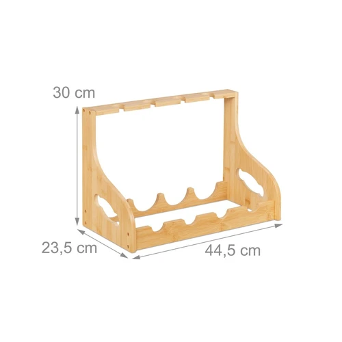 Vyno butelių laikiklis Relaxdays 10051035.0, 4 buteliams, 44,5 × 30 × 23,5 cm - Dekoracijos