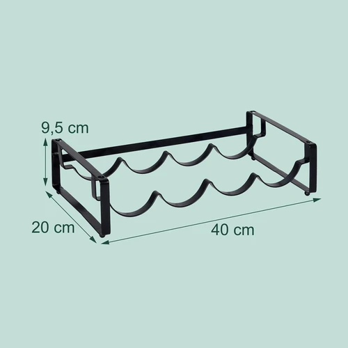 Vyno butelių laikiklis Relaxdays, 3 buteliams, 40 × 9,5 × 20 cm - Lentynos