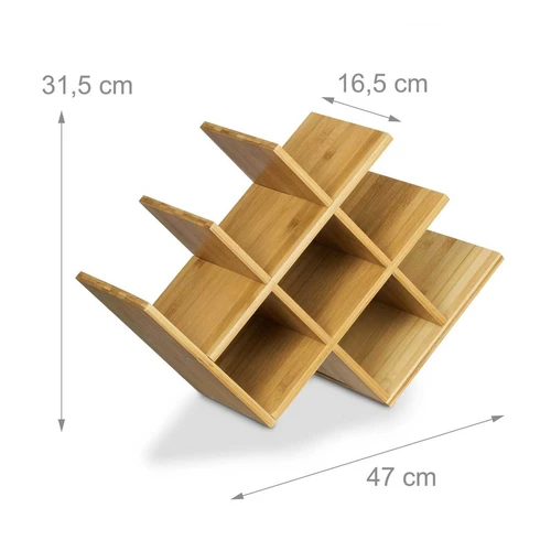 Vyno lentyna Relaxdays 10020324.0, 8 buteliams, 47 × 31,5 × 16,5 cm - Lentynos