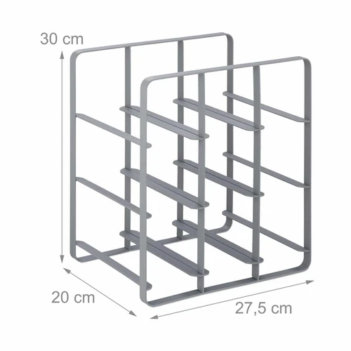 Vyno lentyna Relaxdays, 6 buteliams, Pilka, 30 × 27,5 × 20 cm - Lentynos