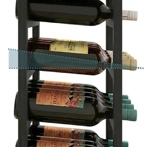 Vyno lentyna Relaxdays, horizontali, 28 buteliams, Juoda, 47 × 94 × 26 cm - Lentynos