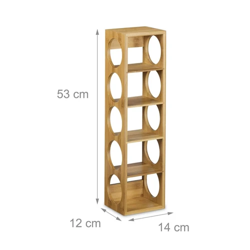 Vyno lentynėlė Relaxdays 10020332.0, 5 buteliams, 14 × 53 × 12 cm - Lentynos