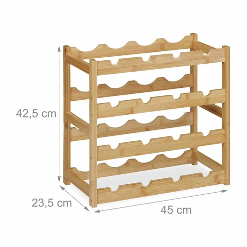 Vyno stovas Relaxdays 10047489.0, 16 butelių, 45 × 42,5 × 23,5 cm - Lentynos