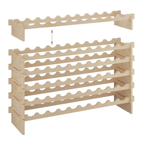 Vyno stovas Relaxdays 10050653_1690, 60 butelių, Ruda, 103 × 73 × 25 cm - Lentynos
