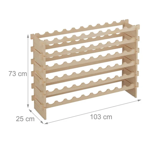 Vyno stovas Relaxdays 10050653_1690, 60 butelių, Ruda, 103 × 73 × 25 cm - Lentynos