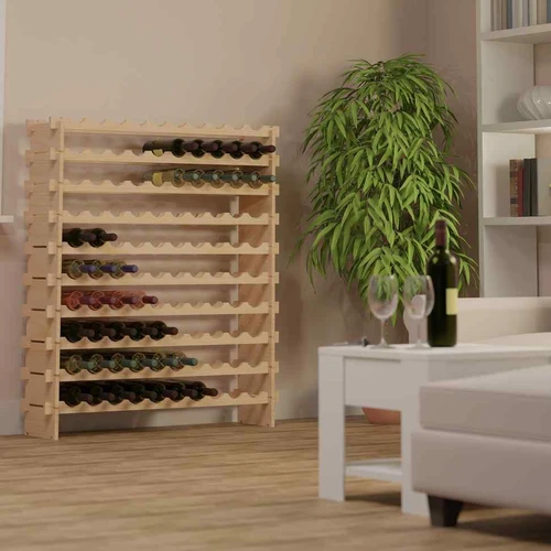 Vyno stovas Relaxdays 10050653_1691, 100 butelių, Ruda, 103 × 120 × 25 cm - Lentynos