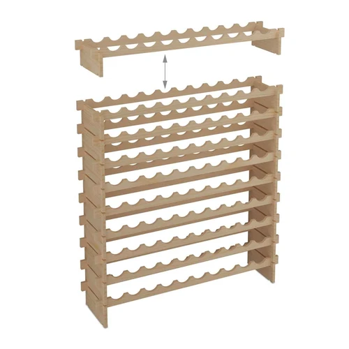 Vyno stovas Relaxdays 10050653_1691, 100 butelių, Ruda, 103 × 120 × 25 cm - Lentynos