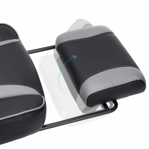 Juodos ir pilkos spalvos žaidimų kėdė su PU plastiko apvalkalu