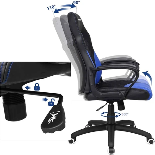 Ergonomiška žaidimų kėdė su S formos atlošu ir kvėpuojančiais tinklais