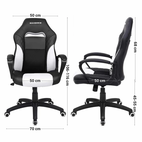 Stilinga žaidimų kėdė su dygsniuotu raštu ir TÜV patikrinta kokybe