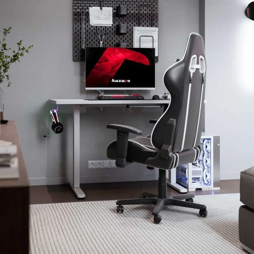 Žaidimų stalas Huzaro Hero 8.1, elektrinis, Balta, 124 × 34 × 16 cm - Darbo stalai