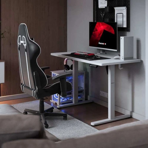 Žaidimų stalas Huzaro Hero 8.1, elektrinis, Balta, 124 × 34 × 16 cm - Darbo stalai