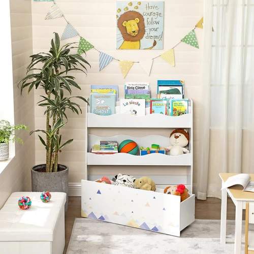 Balta vaikiška lentyna su atvira vidurine lenta