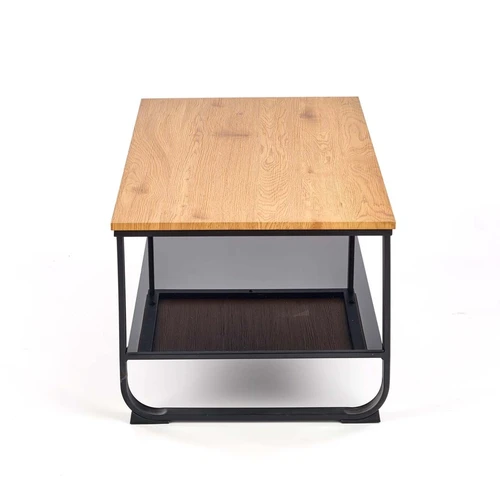 Kompaktiškas stalas 105x55x45 cm auksinio ąžuolo ir juodos spalvos