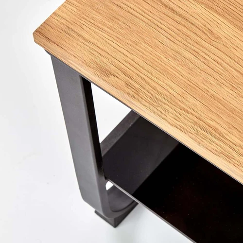 Stilingas spintos stalas auksinio ąžuolo ir juodos spalvos