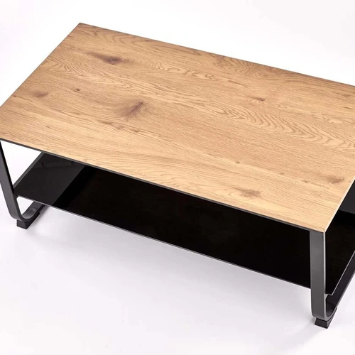 Modernus stalas su laminuotu MDF ir plieno apdaila