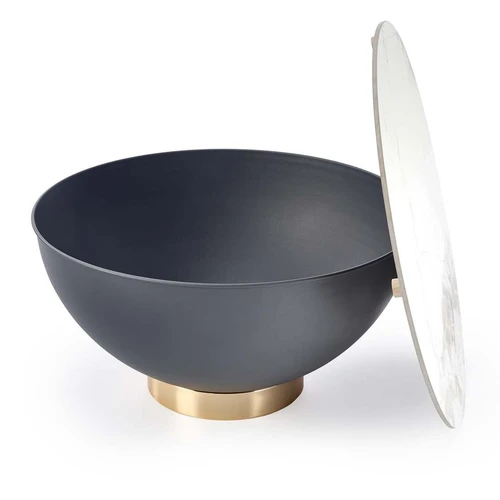 Elegantiškas stalas su keramikos ir plieno deriniu