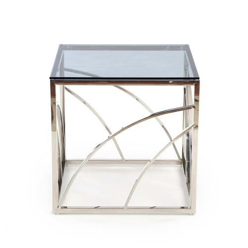 Kompaktiškas stiklo stalas 55x55x55 cm, modernus dizainas