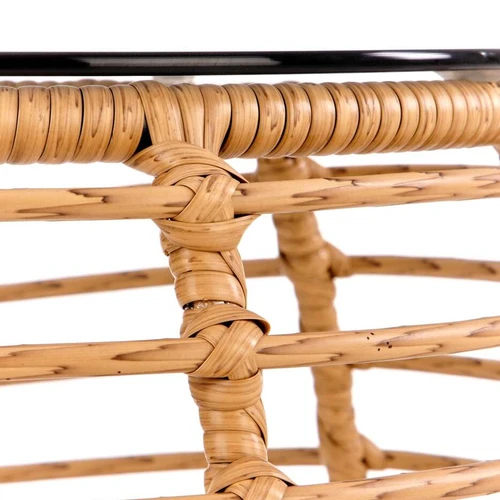 Kokybiški baldai su stiklo ir sintetinio rotango detalėmis