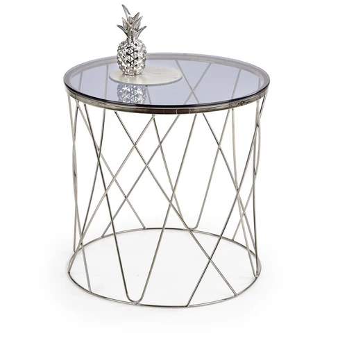 Modernus stiklo stalas su nerūdijančiu plienu