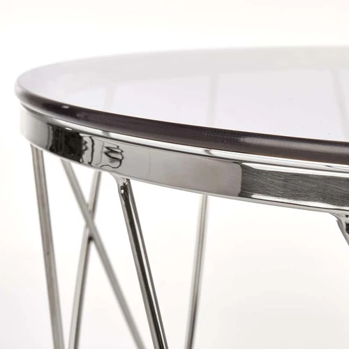 Stiklinis stalas su nerūdijančiu pagrindu