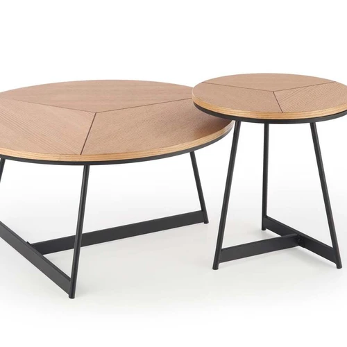 Natūralaus ąžuolo ir juodos spalvos stalas su milteliniu plienu