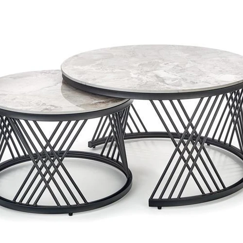 Stilingi stalai su milteliniu dažymu ir pilku marmuru