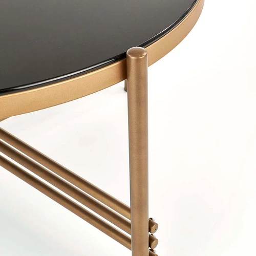 Juodas stalas su stiklo viršūne ir plieniniu pagrindu